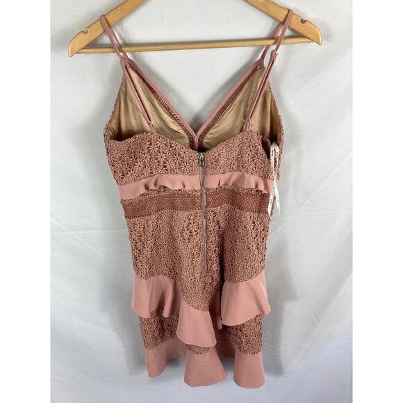 Bardot Fae Lace Mini Dress Pink Size 6 Small - Picture 7 of 12
